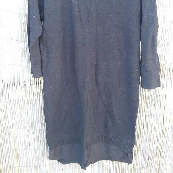 Club Monaco Black Knit Sweater Dress / Tunic with Peekaboo Back - Women's - XS - Picture 4 of 12